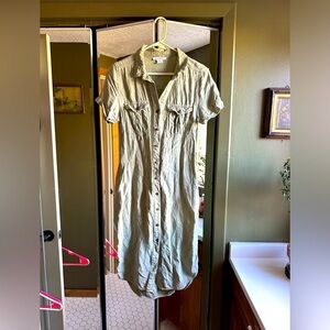 Lucky brand linen dress in green color